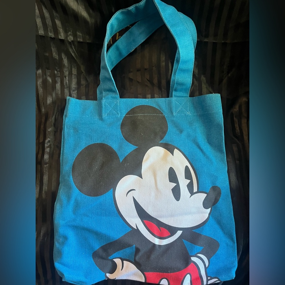 Disney Blue Canvas Mickey Mouse Tote